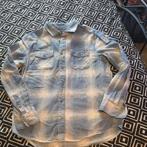 Vans Light Blue Plaid Button-Down Shirt